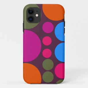 Retro Polka Dot Mosaic Muster #5 iPhone 11 Hülle