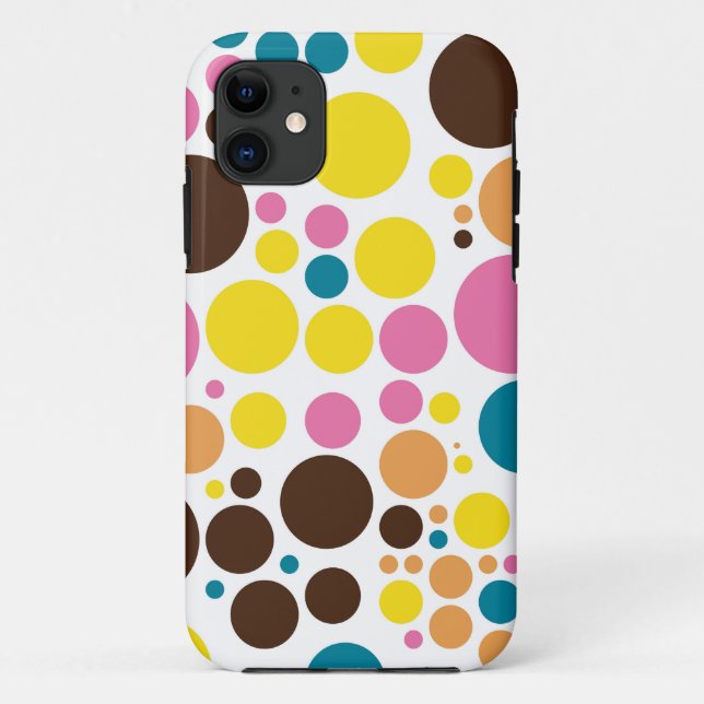 Retro Polka Dot Mosaic Muster Case-Mate iPhone Hülle (Rückseite)