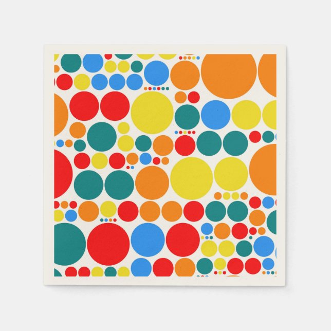 Retro Polka Dot Mosaic Muster Serviette (Vorderseite)