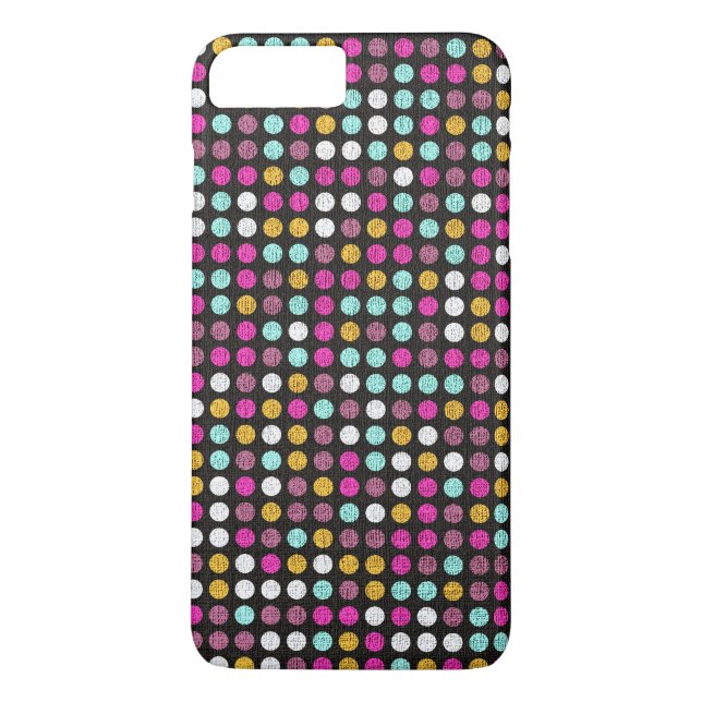 Retro Polka Dot Painted Leinwand #4 Case-Mate iPhone Hülle (Rückseite)