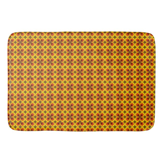 Retro Polka Dot Pattern 60er 70er Funky Badematte (Vorderseite)