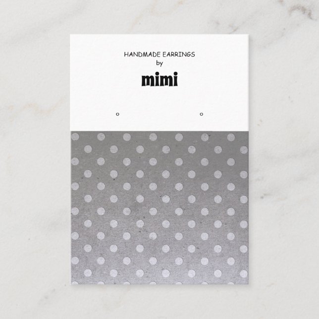 Retro Polka Dots Earring Display Business Card Visitenkarte (Vorderseite)