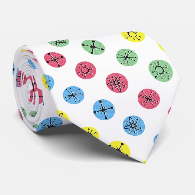 Retro Polka Dots Krawatte (Gerollt)