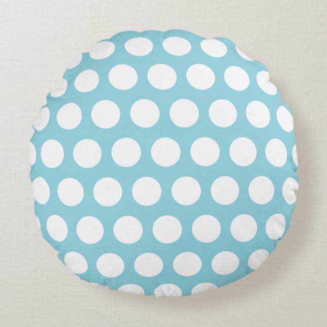 Retro-Polka-Punkt-50er-Stil Rundes Kissen (Vorderseite)