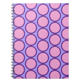 Retro-Polka-Punkte-Design in Rosa, Lila und Gelb Notizblock