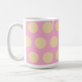 Retro-Polka-Punkte-Design in Rosa und Gelb Kaffeetasse