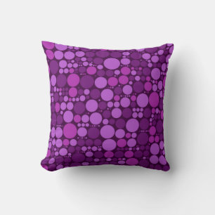 Retro-Polka-Punkte-Muster Lila und Violett Kissen