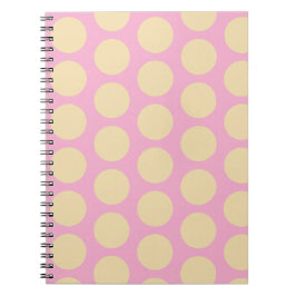Retro-Polka-Punkte rosa und gelbes Design Notizblock