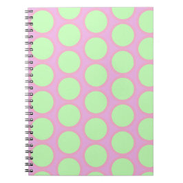 Retro-Polka-Punkte rosa und grünes Design Notizblock