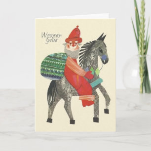 Retro Polnische Weihnachtskarte Feiertagskarte