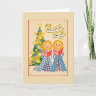 Retro Polnische Weihnachtskarte Feiertagskarte