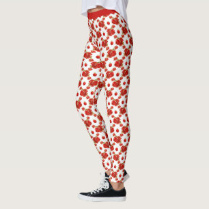 Retro Pomegranate Red Frucht Orchard Muster Leggings