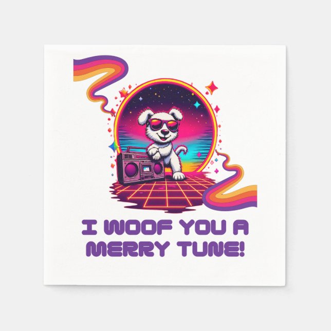 Retro Poochie Dreamscape Serviette (Vorderseite)