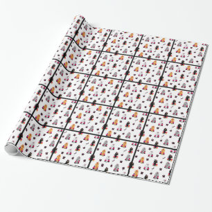 Retro-Poodles auf dem Telefon Geschenkpapier