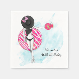 Retro Pool 40. Geburtstag Party Napkins Serviette