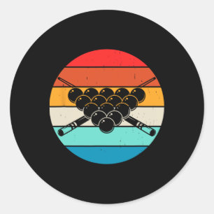 Retro Pool Billard Design mit Cues und Runder Aufkleber