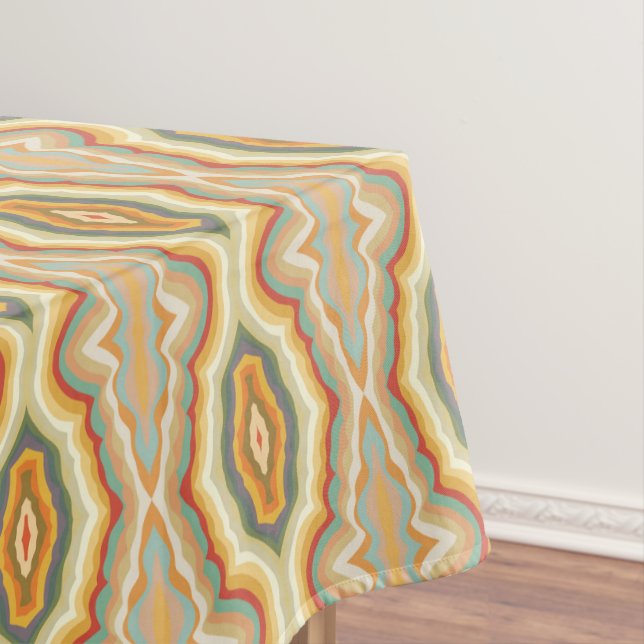 Retro Pop Art Abstract Geometric Wavy Pattern Tischdecke (Beispiel)