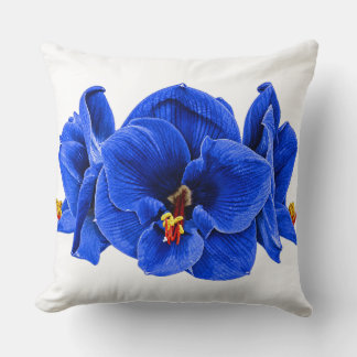 Retro Pop Art Amaryllis – Türkisfarbenes Dekokisse Kissen
