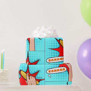 Retro-Pop-Art-Banane im Comicbuch-Stil Geschenkpapier