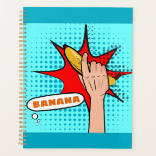 Retro-Pop-Art-Banane im Comicbuch-Stil Planer