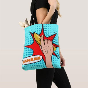Retro-Pop-Art-Banane im Comicbuch-Stil Tasche