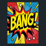 Retro Pop Art 'BANG'! Aktionspaket Poster<br><div class="desc">Dieses Poster ist eine Ode an die chaotische, explosive Energie eines klassischen Comic-Buches Höhepunkt. Es ist ein visuelles Ereignis mit mehreren grafischen Effekten - von der zackigen roten Sternexplosion und überlappenden weißen Sternen bis hin zu dynamischen Bewegungslinien - die alle zusammenarbeiten, um einen Single zu erfassen, einen kraftvollen Augenblick des...</div>