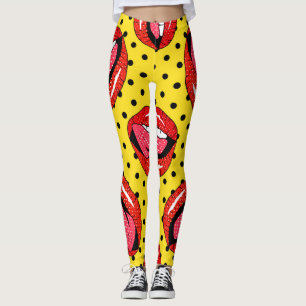 Retro Pop Art: Cartoon Patch Abzeichen Leggings