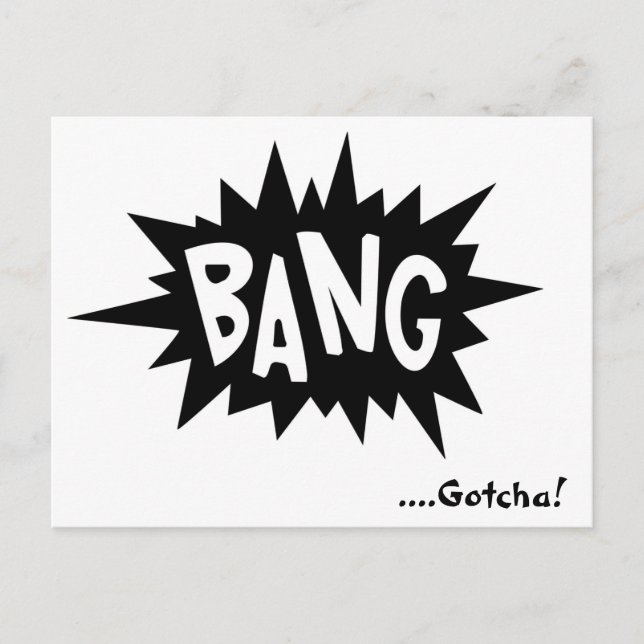 Retro Pop Art, Comic Book Bang! Gott! Postkarte (Vorderseite)