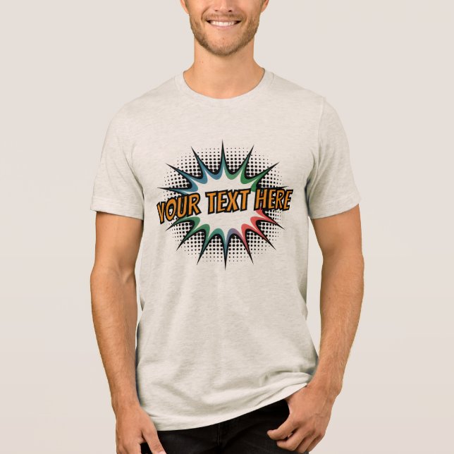 Retro-Pop-Art-Comic-Book-Halfton-Explosion Tri-Blend Shirt (Vorderseite)