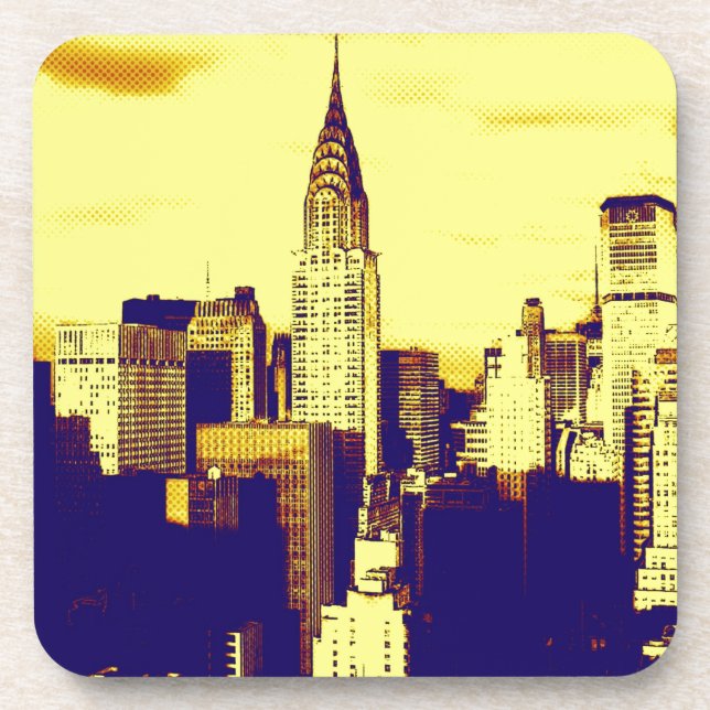 Retro Pop Art Comic New York City Getränkeuntersetzer (Vorderseite)