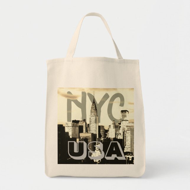Retro Pop Art Comic New York City NYC USA Tragetasche (Vorne)