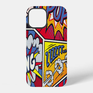 Retro-Pop-Art, Comic-Schreimuster. iPhone 12 Hülle