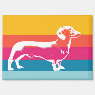 Retro-Pop-Art-Dachshund-Silhouette Magnet