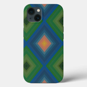 Retro-Pop-Art-Farben-Streifen-Diamant-Muster iPhone Hülle