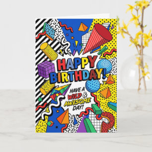 Retro-Pop-Art Fette Geometrische Alles Gute Zum Ge Karte