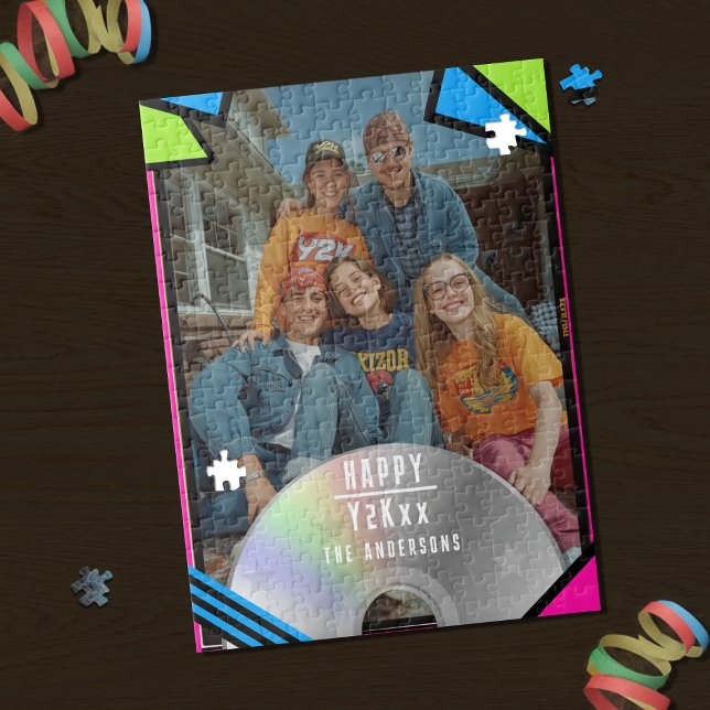 Retro Pop Art Foto Y2K Vibe Jigsaw Puzzle (Fun and colorful jigsaw puzzle with space for your photo and name)