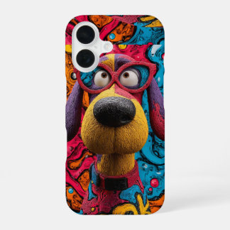 Retro Pop Art Funky Cartoon Hund iPhone 16 Hülle