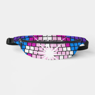 Retro-Pop-Art-Geometrischer-verspiegelter-Disco-Ba Bauchtasche