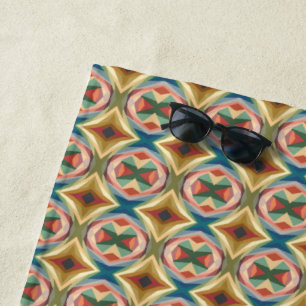 Retro-Pop-Art-Geometrisches-Farblockmuster Strandtuch