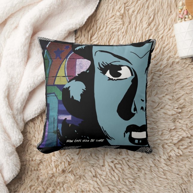 Retro Pop Art Girl Kissen (Decke)