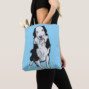 Retro-Pop-Art-Grafik eines Australian Shepherd Hun Tasche