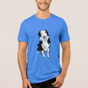Retro-Pop-Art-Grafik eines Australian Shepherd Hun Tri-Blend Shirt