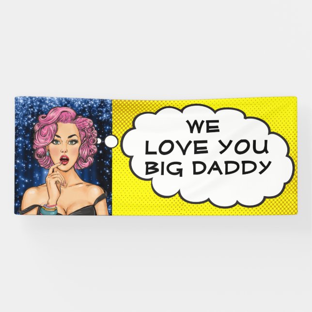 Retro Pop Art Hübsch Lady Big Daddy Banner (Horizontal)