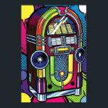 Retro Pop Art Jukebox Poster<br><div class="desc">Hochwertige Grafik einer Retro Jukebox im Pop Art Stil. Das Design zeichnet sich durch dicke,  schwarze Konturen und kühne,  lebendige,  kollidierende Farben aus.</div>