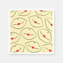 Retro-Pop-Art-Lippen & Herz Sonnengelb
