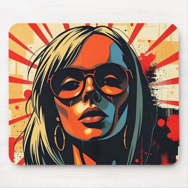 Retro Pop Art Mouse Pad Mousepad (Vorne)