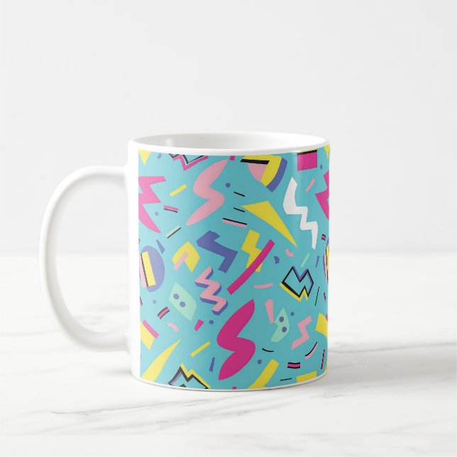 Retro Pop Art Pattern der 90er Kaffeetasse (Links)