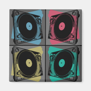 Retro-Pop-Art-Plattenspieler Magnet