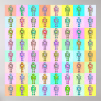 Retro Pop Art Robots v1