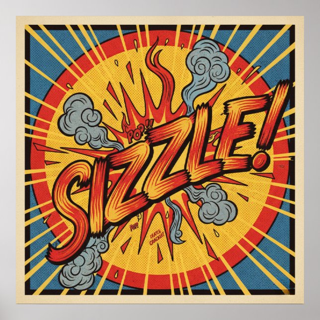Retro Pop Art "Sizzle"! Poster (Vorne)
